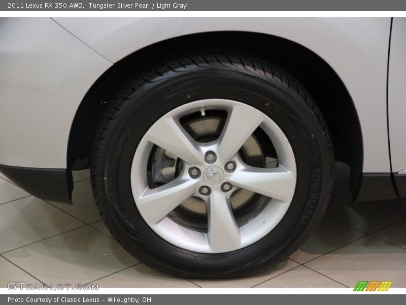 Tungsten Silver Pearl / Light Gray 2011 Lexus RX 350 AWD