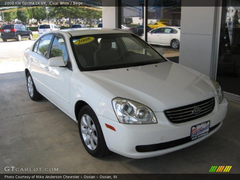 Clear White / Beige 2008 Kia Optima LX V6