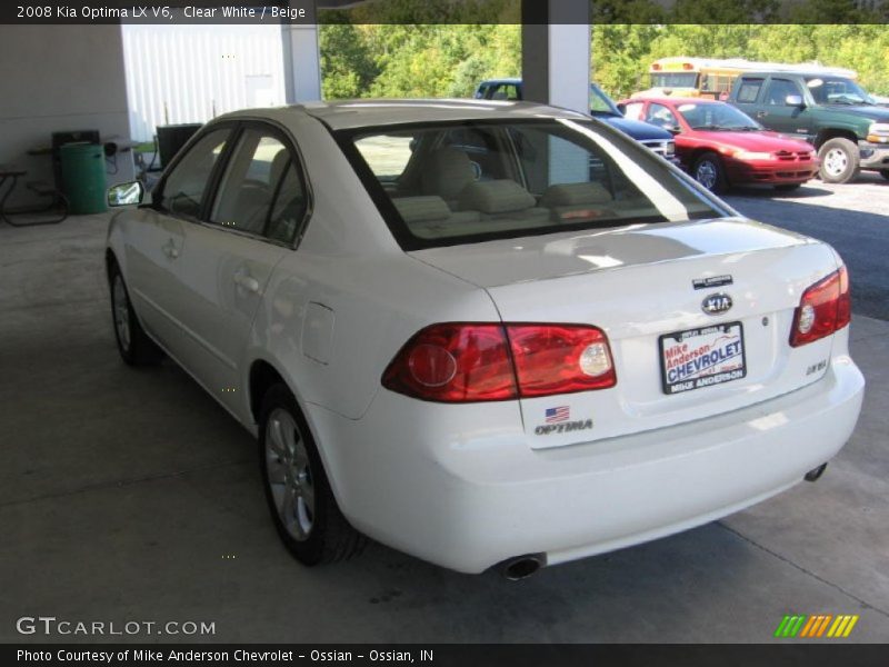 Clear White / Beige 2008 Kia Optima LX V6