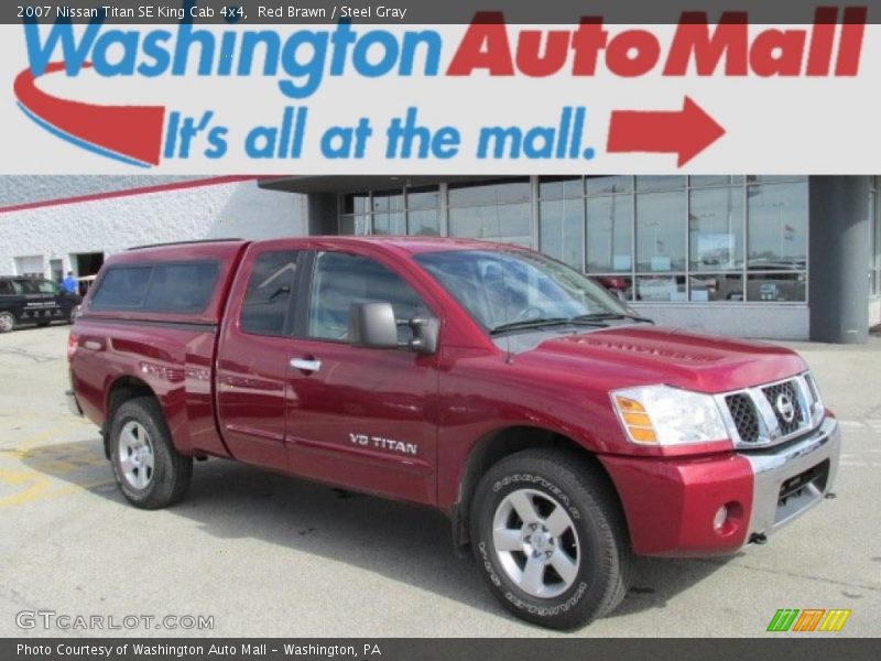 Red Brawn / Steel Gray 2007 Nissan Titan SE King Cab 4x4