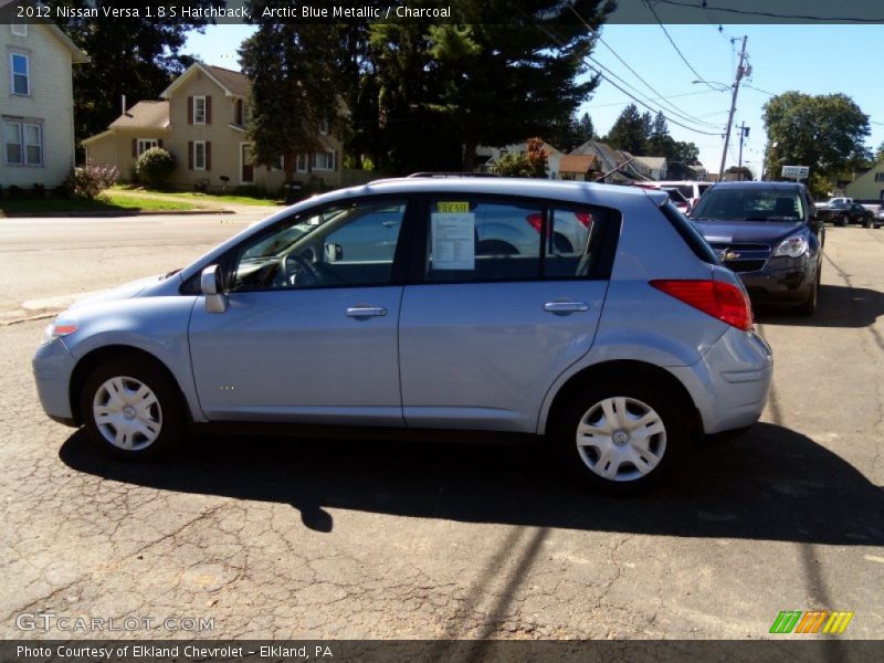 Arctic Blue Metallic / Charcoal 2012 Nissan Versa 1.8 S Hatchback