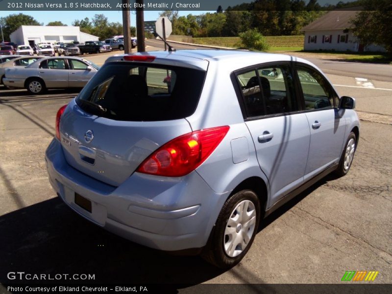 Arctic Blue Metallic / Charcoal 2012 Nissan Versa 1.8 S Hatchback