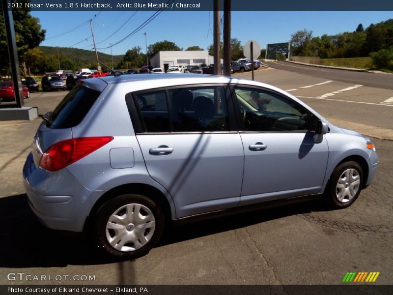 Arctic Blue Metallic / Charcoal 2012 Nissan Versa 1.8 S Hatchback