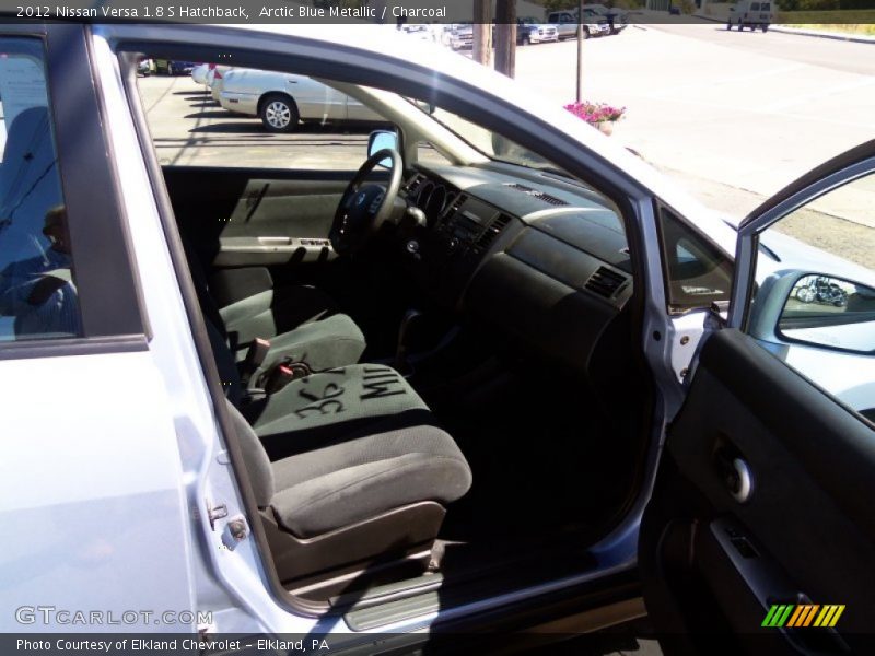 Arctic Blue Metallic / Charcoal 2012 Nissan Versa 1.8 S Hatchback