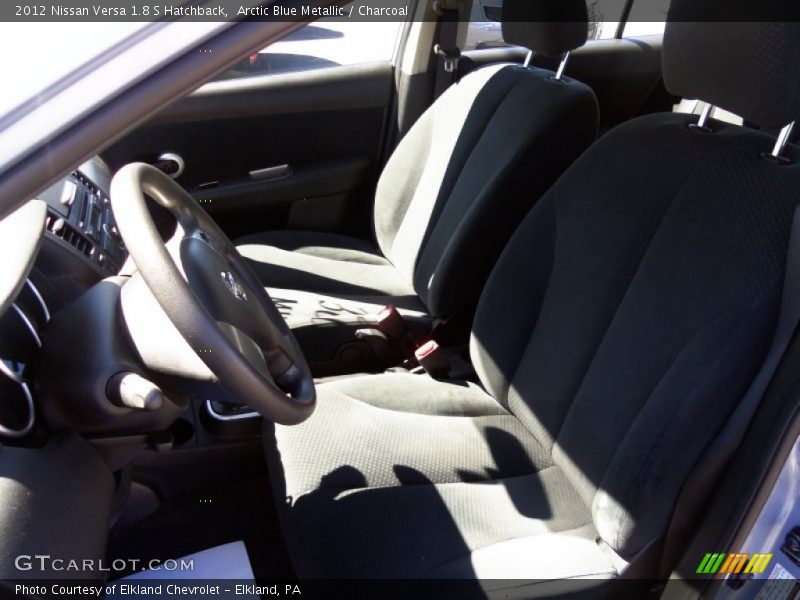 Arctic Blue Metallic / Charcoal 2012 Nissan Versa 1.8 S Hatchback