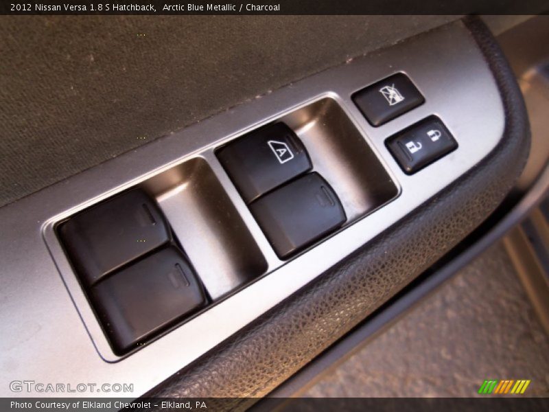Arctic Blue Metallic / Charcoal 2012 Nissan Versa 1.8 S Hatchback