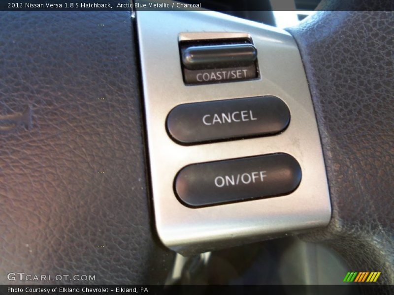 Arctic Blue Metallic / Charcoal 2012 Nissan Versa 1.8 S Hatchback