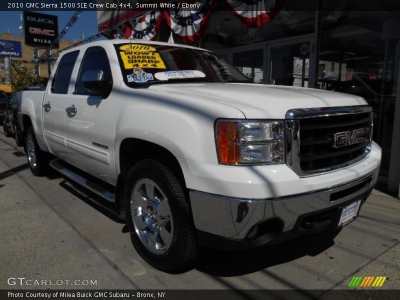 Summit White / Ebony 2010 GMC Sierra 1500 SLE Crew Cab 4x4