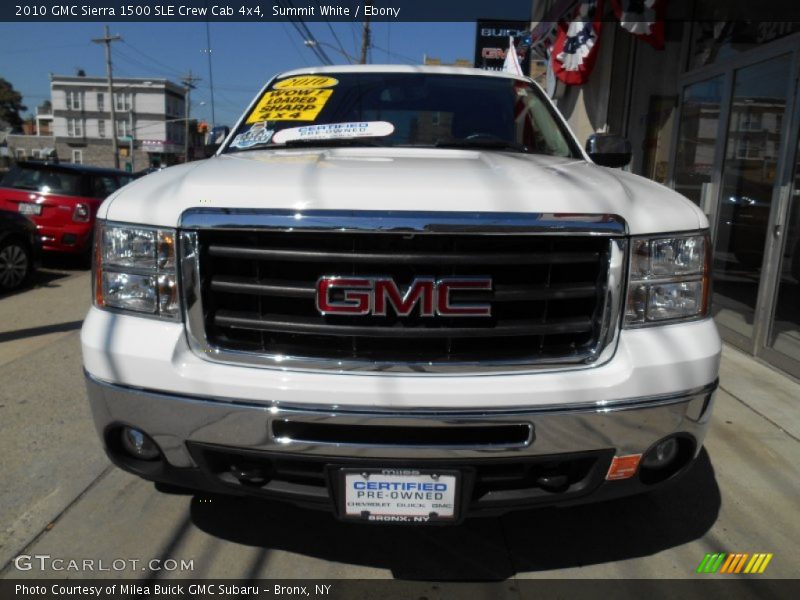 Summit White / Ebony 2010 GMC Sierra 1500 SLE Crew Cab 4x4