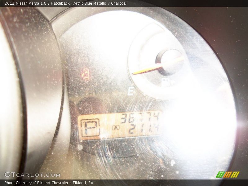 Arctic Blue Metallic / Charcoal 2012 Nissan Versa 1.8 S Hatchback