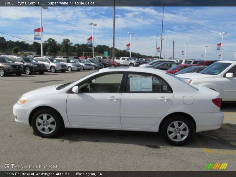 Super White / Pebble Beige 2003 Toyota Corolla LE