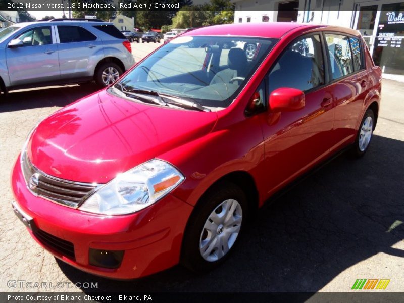 Red Alert / Charcoal 2012 Nissan Versa 1.8 S Hatchback