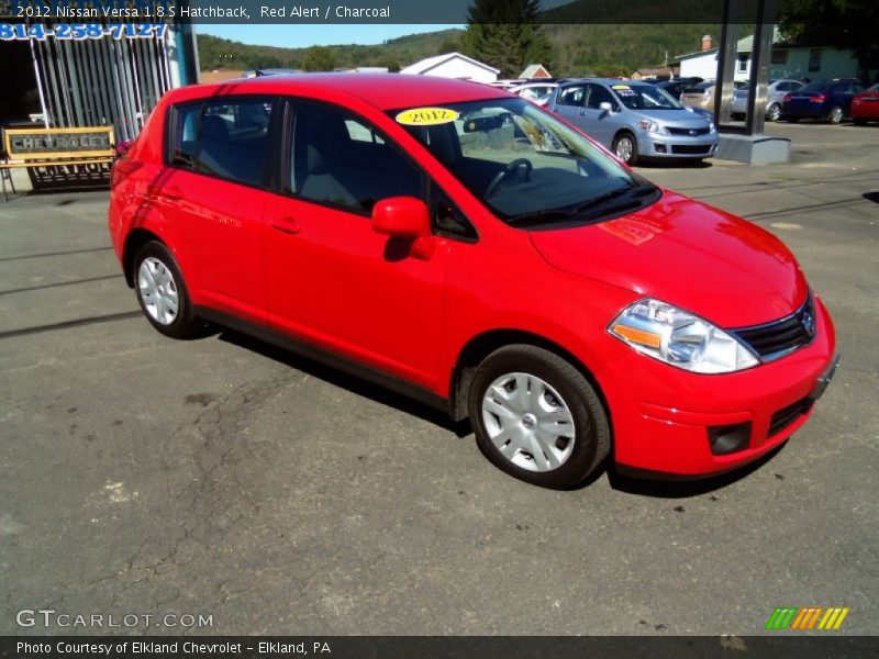 Red Alert / Charcoal 2012 Nissan Versa 1.8 S Hatchback