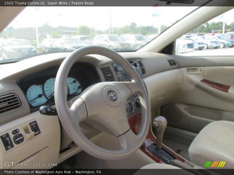 Super White / Pebble Beige 2003 Toyota Corolla LE