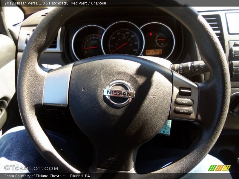Red Alert / Charcoal 2012 Nissan Versa 1.8 S Hatchback