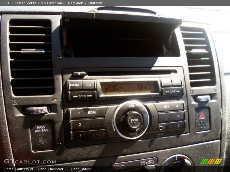 Red Alert / Charcoal 2012 Nissan Versa 1.8 S Hatchback
