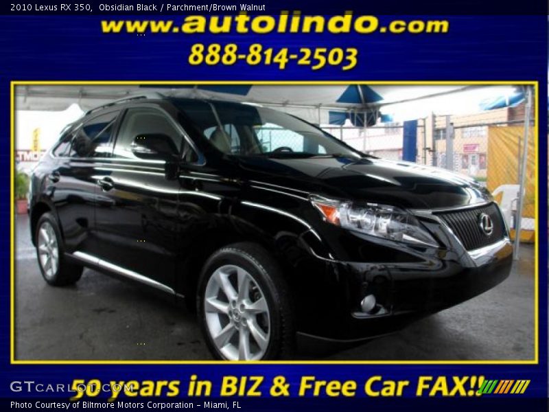 Obsidian Black / Parchment/Brown Walnut 2010 Lexus RX 350