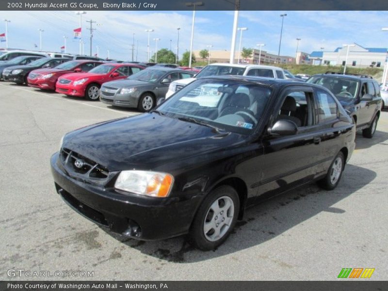 Ebony Black / Gray 2002 Hyundai Accent GS Coupe