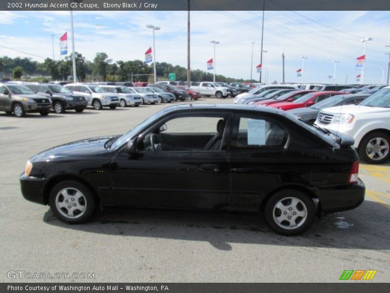 Ebony Black / Gray 2002 Hyundai Accent GS Coupe