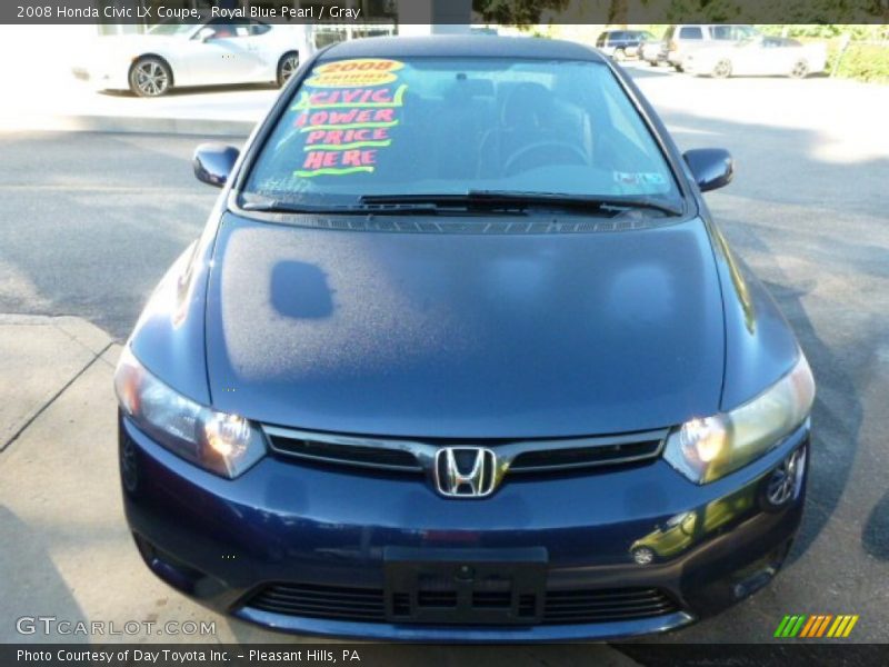 Royal Blue Pearl / Gray 2008 Honda Civic LX Coupe