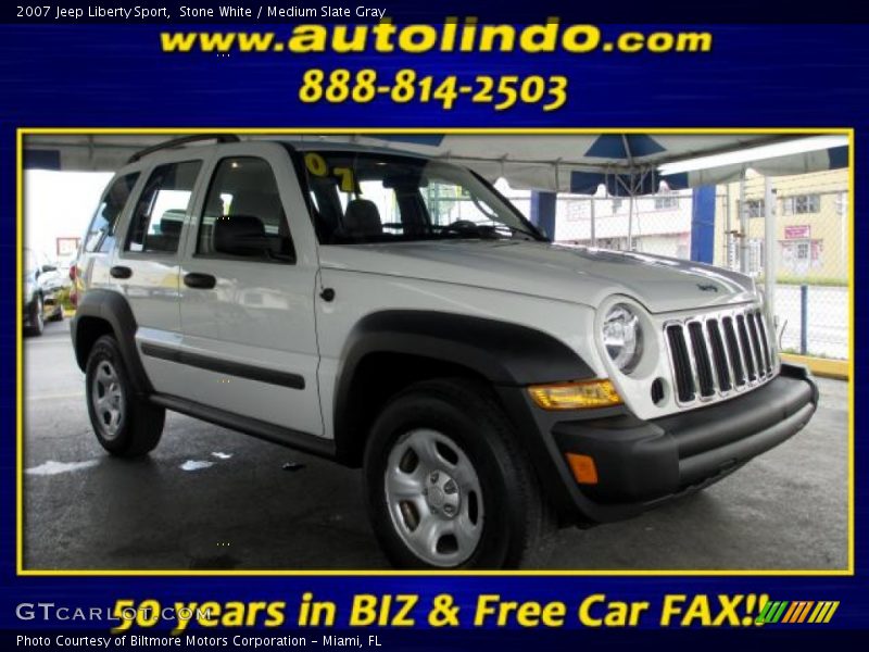 Stone White / Medium Slate Gray 2007 Jeep Liberty Sport