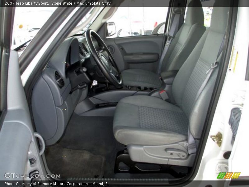 Stone White / Medium Slate Gray 2007 Jeep Liberty Sport