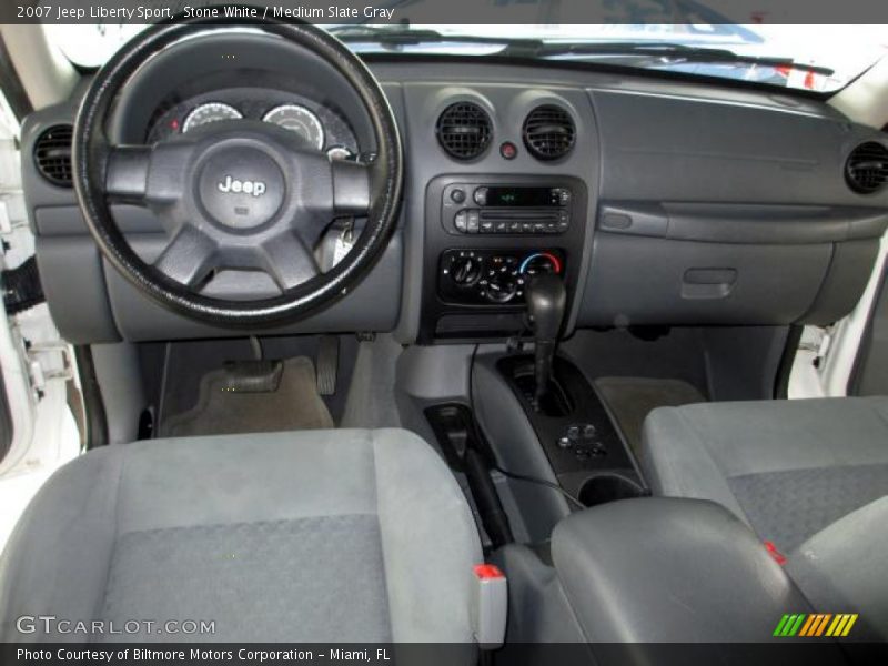 Stone White / Medium Slate Gray 2007 Jeep Liberty Sport