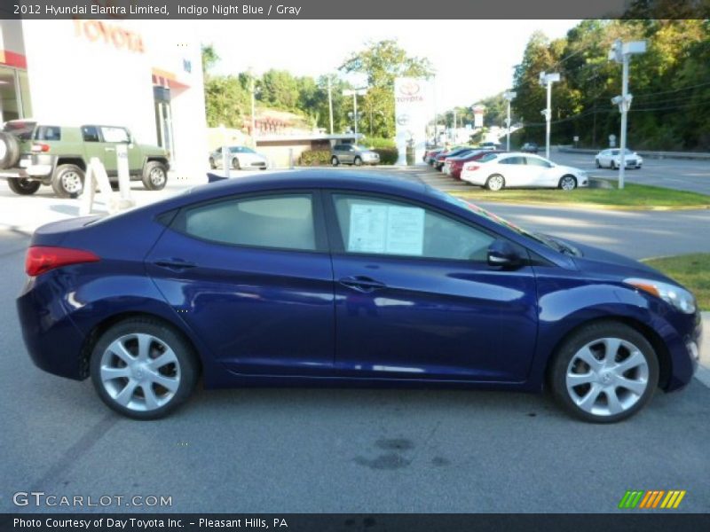 Indigo Night Blue / Gray 2012 Hyundai Elantra Limited