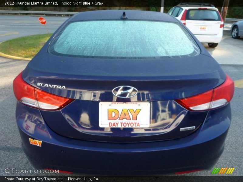 Indigo Night Blue / Gray 2012 Hyundai Elantra Limited