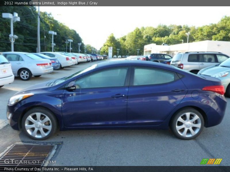 Indigo Night Blue / Gray 2012 Hyundai Elantra Limited