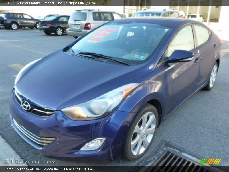 Indigo Night Blue / Gray 2012 Hyundai Elantra Limited