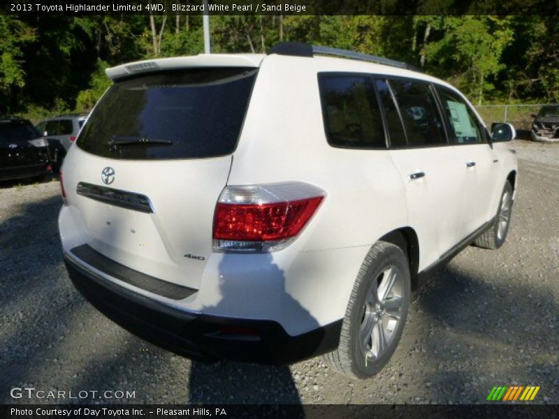 Blizzard White Pearl / Sand Beige 2013 Toyota Highlander Limited 4WD