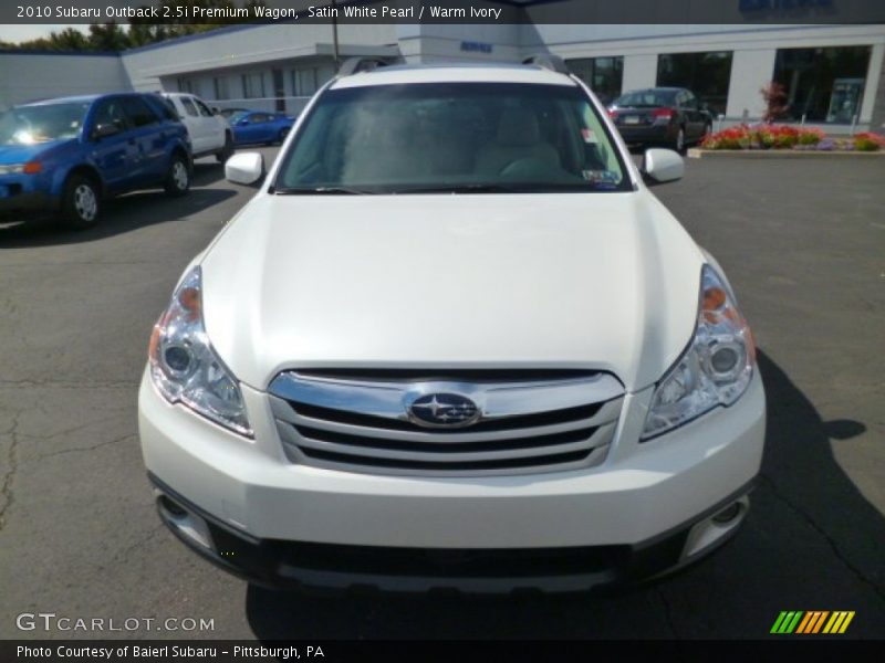 Satin White Pearl / Warm Ivory 2010 Subaru Outback 2.5i Premium Wagon