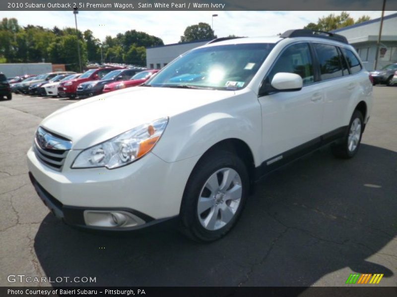 Satin White Pearl / Warm Ivory 2010 Subaru Outback 2.5i Premium Wagon