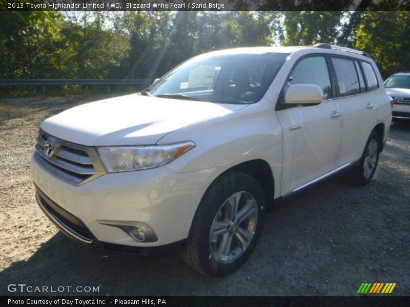 Blizzard White Pearl / Sand Beige 2013 Toyota Highlander Limited 4WD
