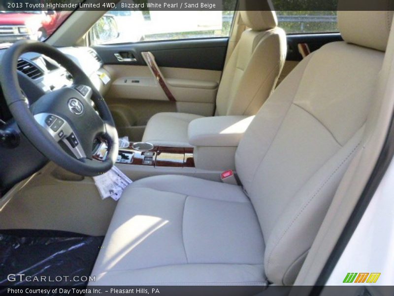 Blizzard White Pearl / Sand Beige 2013 Toyota Highlander Limited 4WD