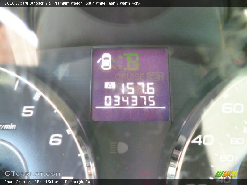 Satin White Pearl / Warm Ivory 2010 Subaru Outback 2.5i Premium Wagon