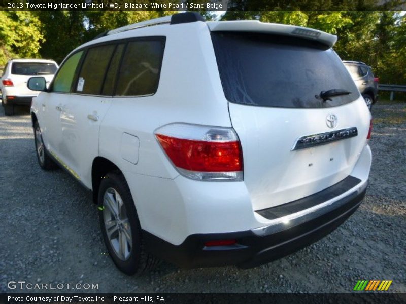 Blizzard White Pearl / Sand Beige 2013 Toyota Highlander Limited 4WD