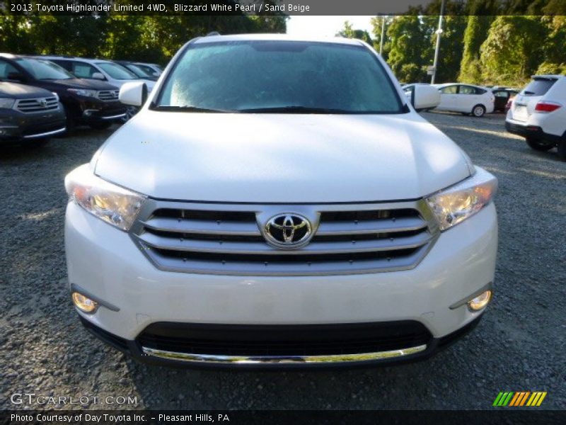 Blizzard White Pearl / Sand Beige 2013 Toyota Highlander Limited 4WD