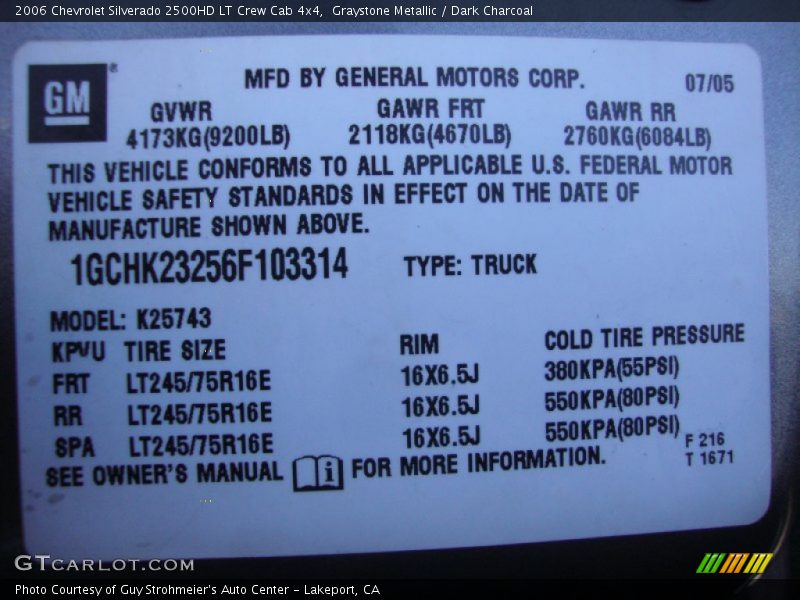 Graystone Metallic / Dark Charcoal 2006 Chevrolet Silverado 2500HD LT Crew Cab 4x4