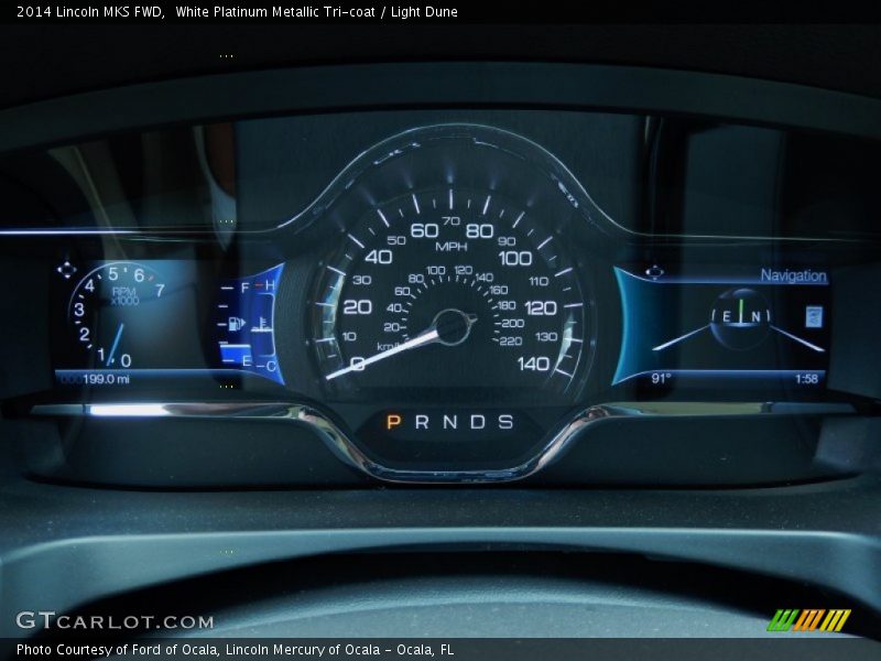 White Platinum Metallic Tri-coat / Light Dune 2014 Lincoln MKS FWD