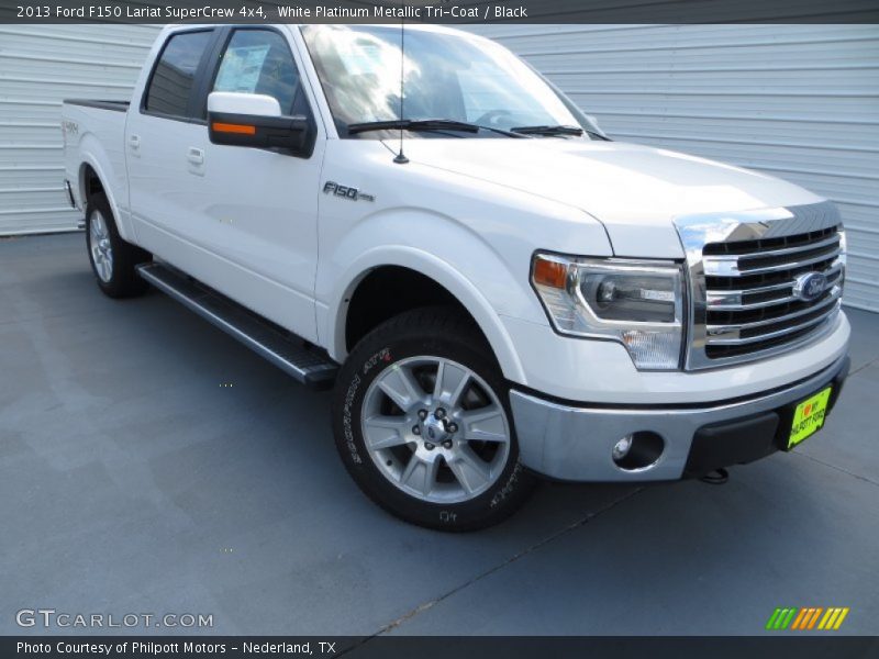 White Platinum Metallic Tri-Coat / Black 2013 Ford F150 Lariat SuperCrew 4x4