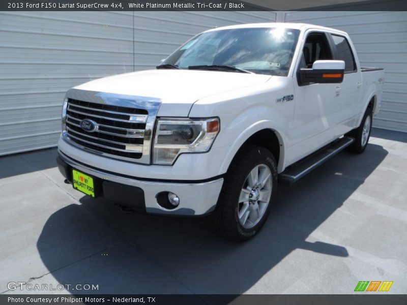 White Platinum Metallic Tri-Coat / Black 2013 Ford F150 Lariat SuperCrew 4x4