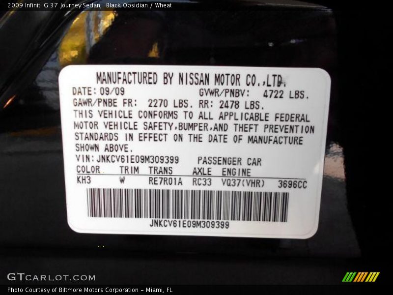Black Obsidian / Wheat 2009 Infiniti G 37 Journey Sedan