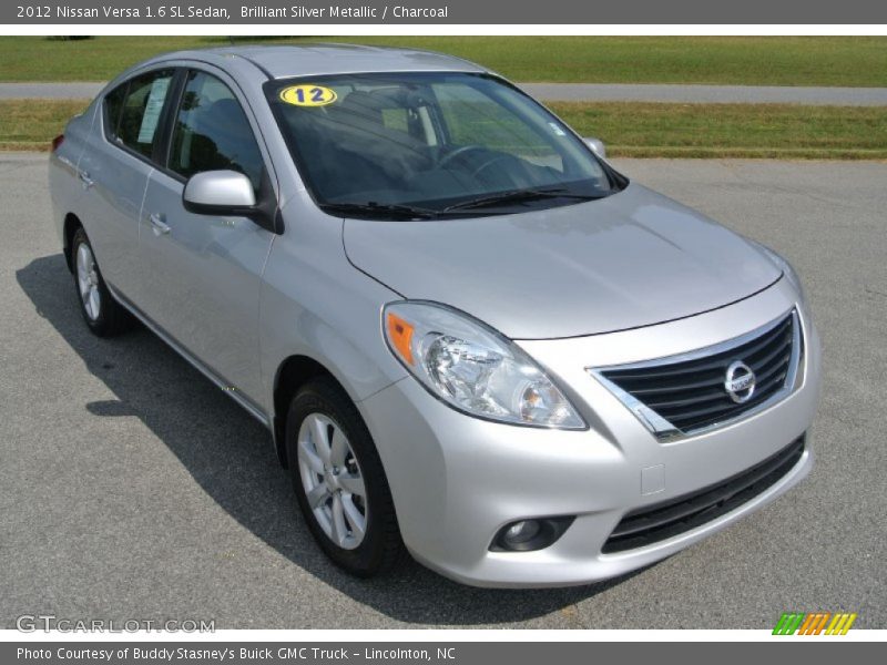 Brilliant Silver Metallic / Charcoal 2012 Nissan Versa 1.6 SL Sedan