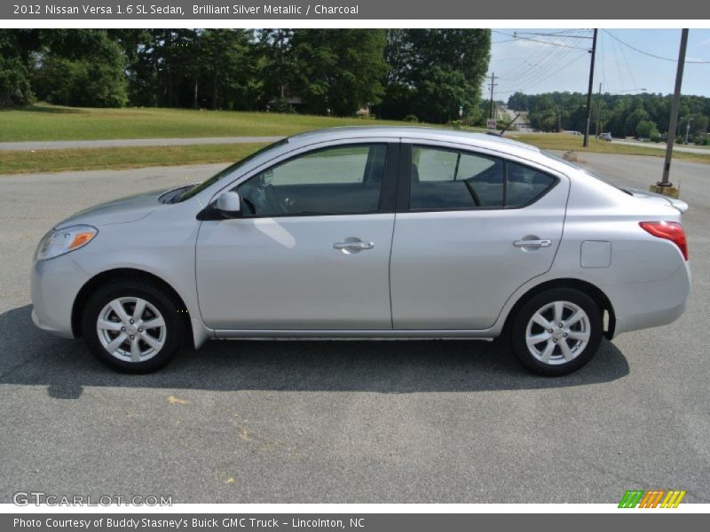 Brilliant Silver Metallic / Charcoal 2012 Nissan Versa 1.6 SL Sedan