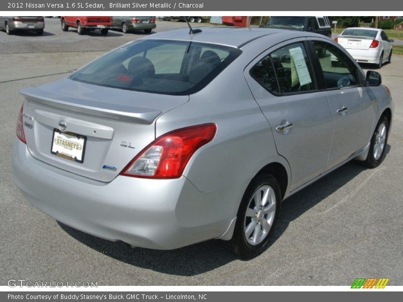 Brilliant Silver Metallic / Charcoal 2012 Nissan Versa 1.6 SL Sedan