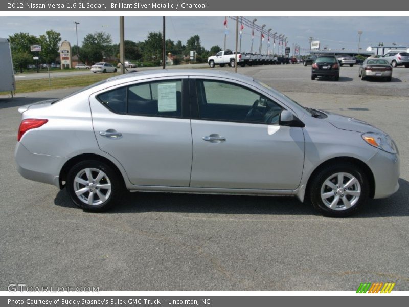 Brilliant Silver Metallic / Charcoal 2012 Nissan Versa 1.6 SL Sedan