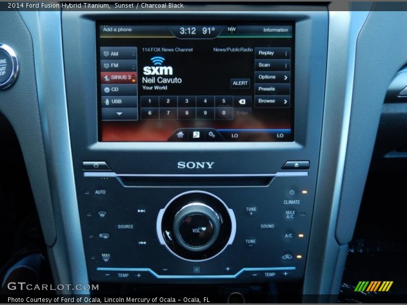 Sunset / Charcoal Black 2014 Ford Fusion Hybrid Titanium