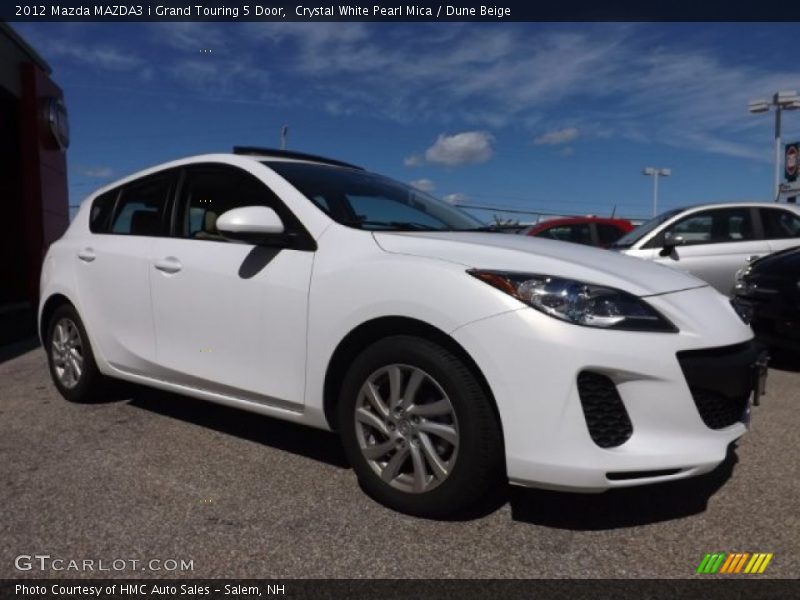 Crystal White Pearl Mica / Dune Beige 2012 Mazda MAZDA3 i Grand Touring 5 Door
